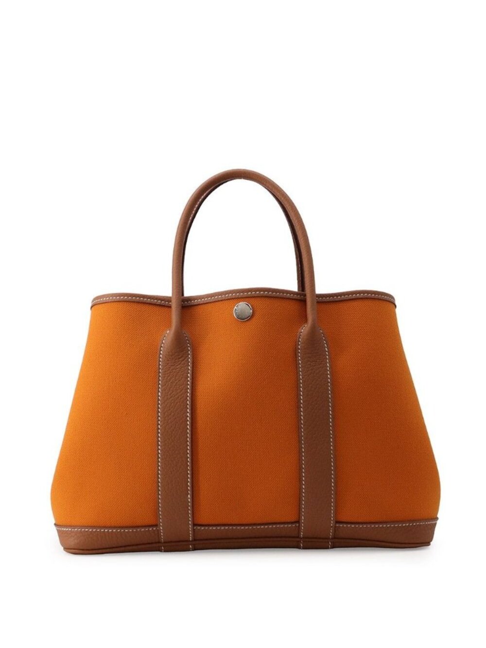Hermes Tote Bag Garden Party TPM Apricot Gold Silver Toile Military Negonda
